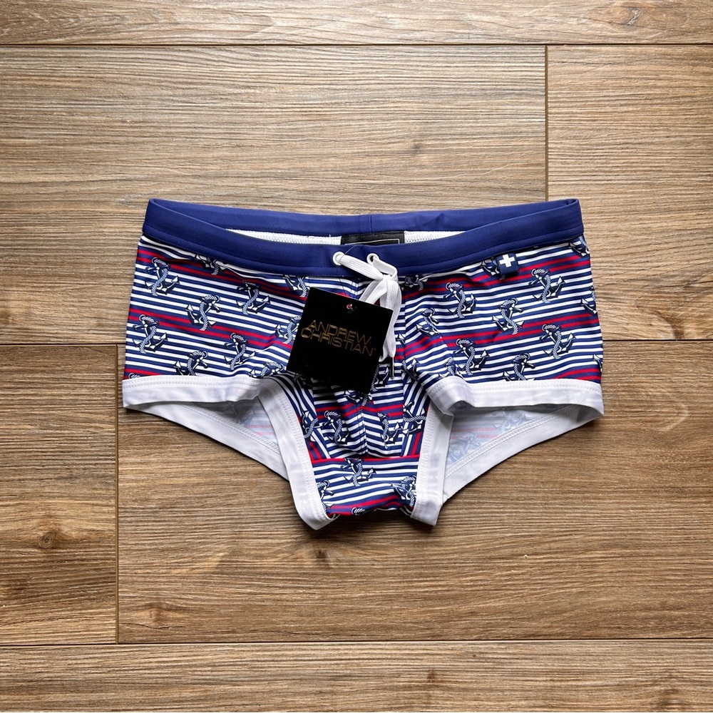 Andrew Christian | Savoy Blue Stripe Anchor Trunk (Small)